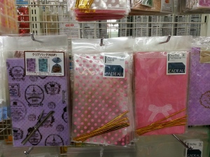 Neat lil' plastic bags for wrapping. The Japanese people like to wrap stuff with nice paper.